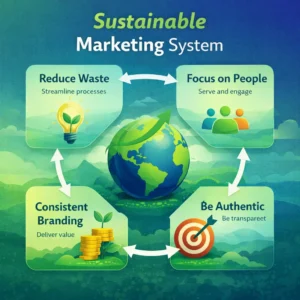 sustainable digital marketing strategy system step by step diagram