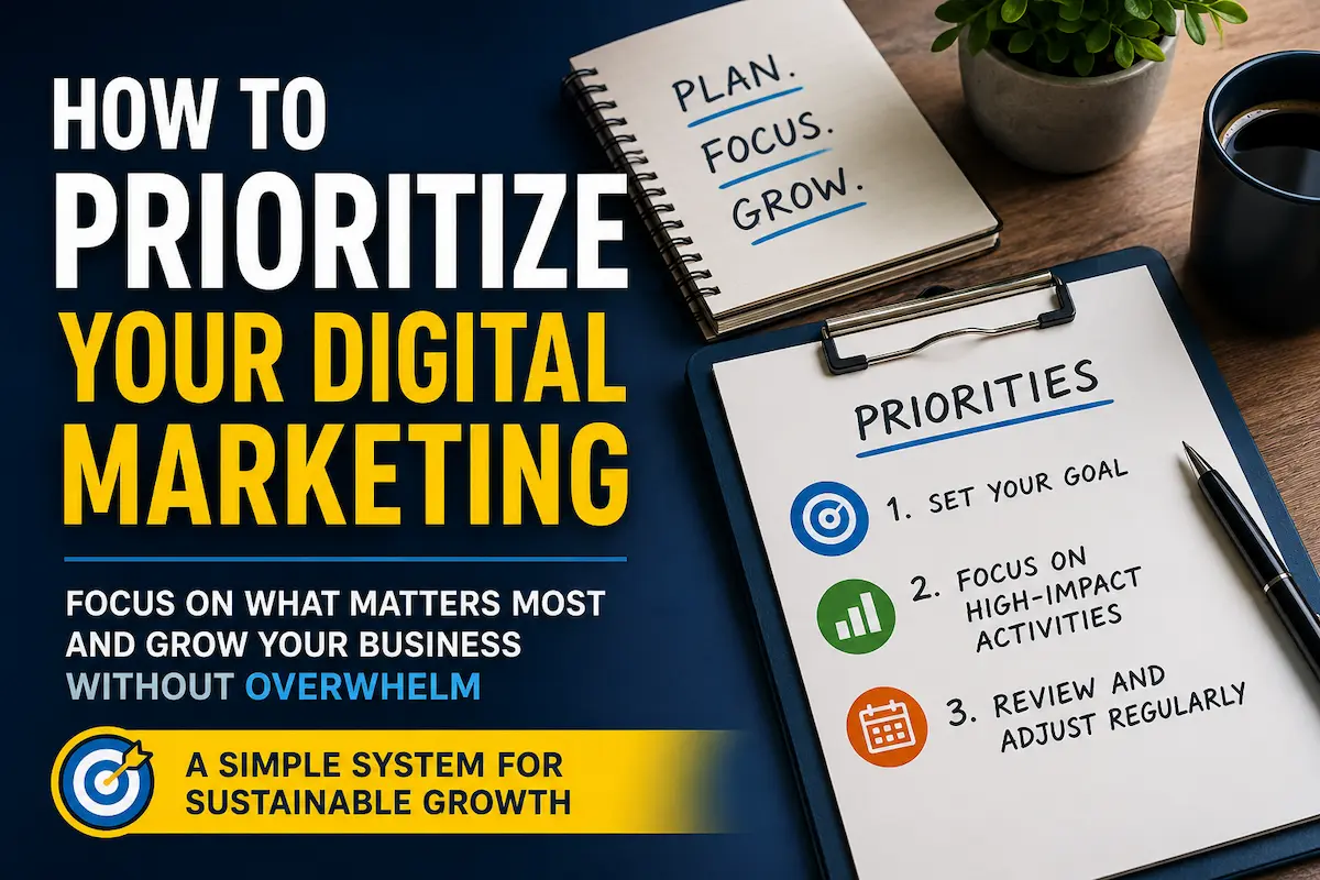 Prioritize your digital marketing by focusing on the activities that matter most for sustainable business growth.